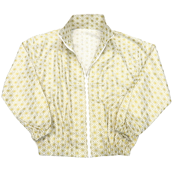 金彩麻の葉紋様ジャンバー（黒金）　義若オリジナル